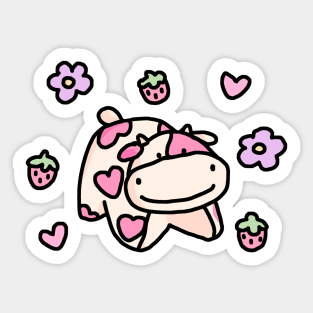 Strawberry Cow Sticker